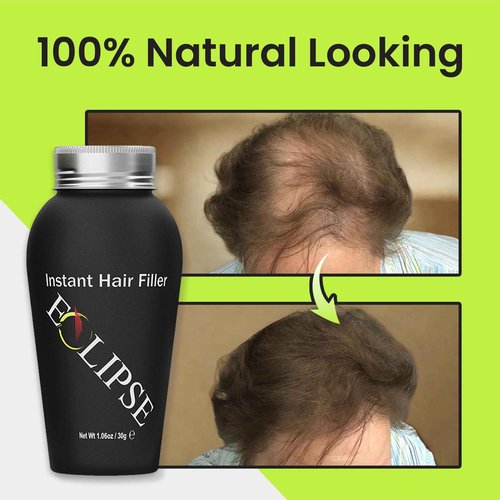 ECLIPSE Hair Fibers Dark Brown for Thinning Hair for Women & Men to Conceal Hair Loss in 15 Seconds - 100% Undetectable Hair Building Fibers, 60g