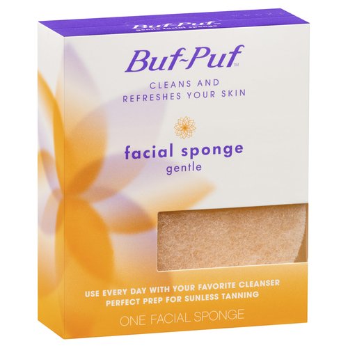 Buf-Puf Gentle Facial Sponge, Dermatologist Developed, Removes Deep Down Dirt & Makeup That Causes Breakouts and Blackheads, Reusable, Exfoliating, 12 Count
