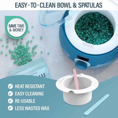 Tress Wellness Blue Warmer Kit with White Wax Metling Bowl and Bikini Wax