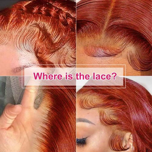 AMIRTY 200% Density Orange Ginger Lace Front Wigs Human Hair 13X4 HD Transparent Lace Front Wigs Human Hair Pre Plucked with Baby Hair #33 Wigs For Women 22 Inch