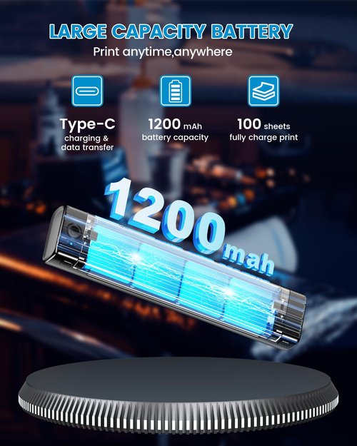 PokeLabel Wireless Tattoo Stencil Printer, Thermal Tattoo Transfer Printer TP83 with 10Pcs Transfer Paper, Bluetooth Tattoo Printer Machine Kit Compatible with iOS＆Android Phone & PC