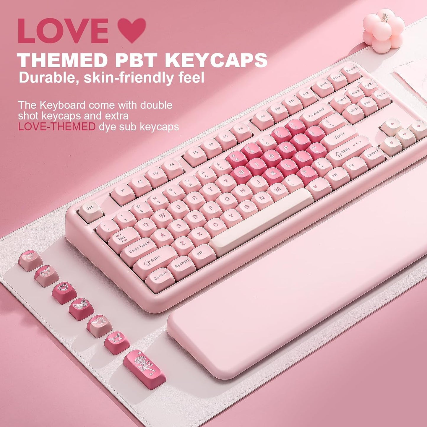 YUNZII B87 Wireless Mechanical Keyboard,QMK/VIA Programmable,TKL Layout 87 Keys,BT/2.4G/USB-C,Hot Swap Gasket Mount RGB Backlit Gaming with Wrist Rest for Win/Mac(Purple, Cocoa Cream V2)