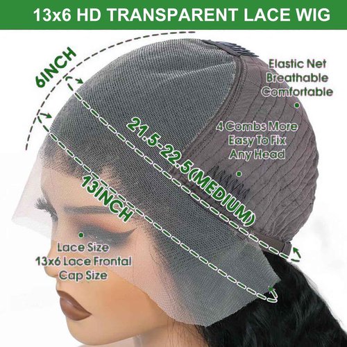 Nerkre Bob Wig Human Hair 13x6 Body Wave Lace Front Wigs Human Hair 200% Density Wigs for Women (12 Inch)