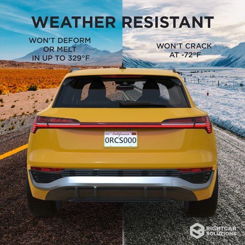 Rightcar Solutions Silicone License Plate Frame | The Original Premium Grade Silicone Car Plate Frame | Rust Proof, Rattle Proof, Weather Proof License Plate Holder (Yellow)