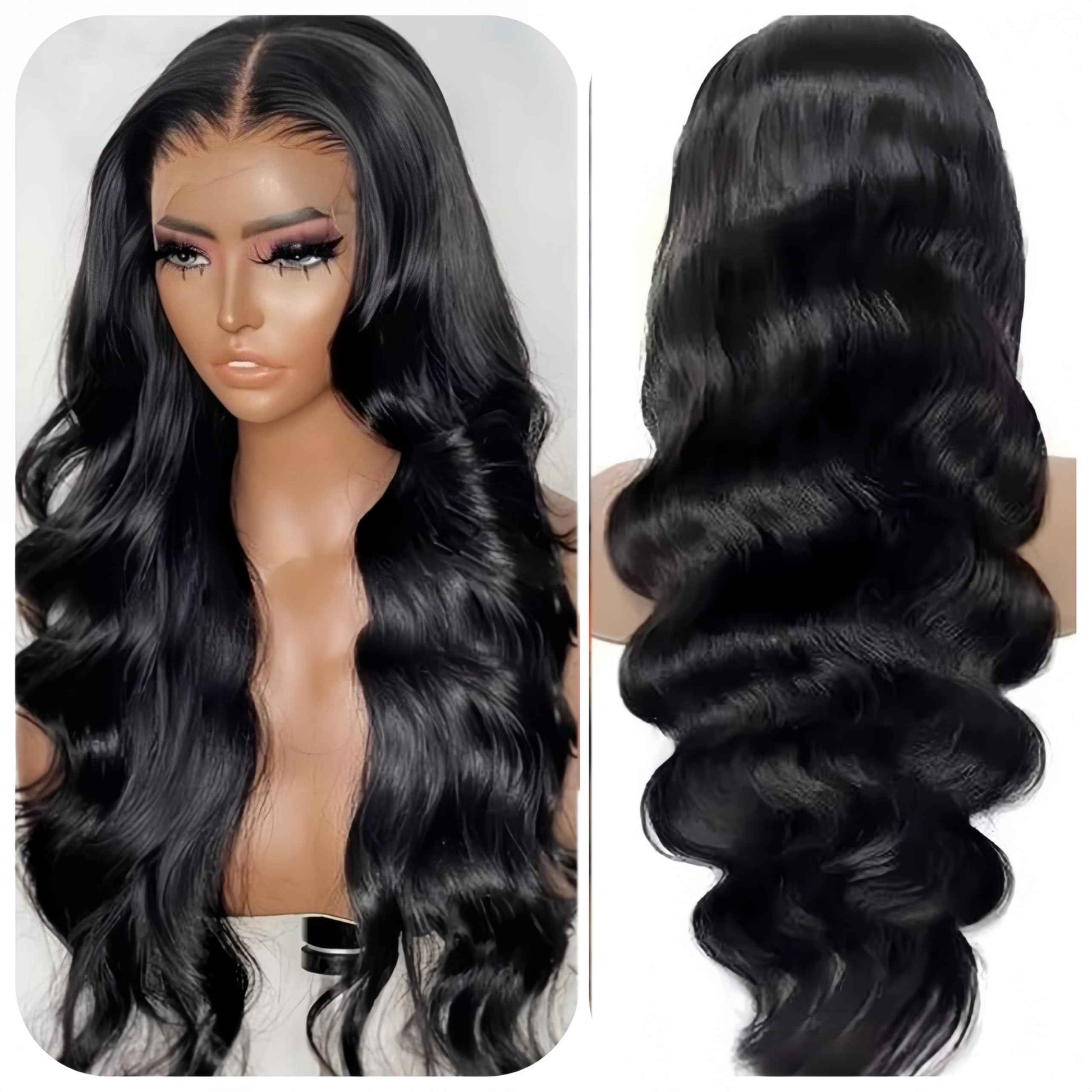 KUCUFIGHTA 200％ Density Body Wave Lace Front Wigs Human Hair Pre Plucked 13x4 HD Lace Frontal Wigs for Women Glueless Wigs Brazilian Virgin Human Hair Wig with Baby Hair 24 Inch
