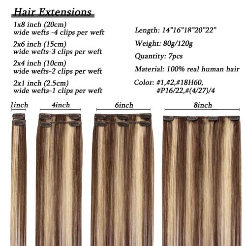 Savasana Clip in Hair Extensions Real Human Hair Straight 7 Pcs Balayage Clip in Hair Extensions Double Weft Thick Chocolate Brown to Caramel Blonde 22 Inch 120g