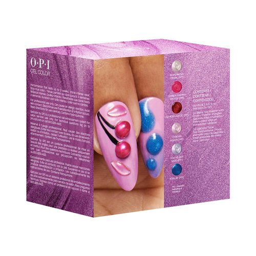 OPI GelColor 6PC Add-on Kit #1 | Opaque Bright Multi-Color Metallic Gel Nail Polish Gift Set | Metallic Mega Mix Collection