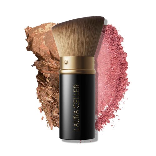 LAURA GELLER NEW YORK Baked Starter Kit: Baked Balance-n-Brighten Powder Foundation, Fair and Best of the Best Palette Blush Bronzer Highlighter Eyeshadow and Retractable Kabuki Brush