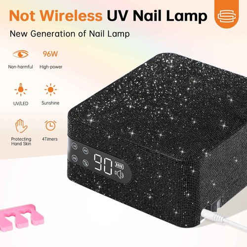 CHRISTINE SHELLY UV Nail Lamp for Gel Polish, 96W UV Light for Gel Nails with 4 Timer Setting, Touch Control & Auto Sensor, Fast Curing Manicure Professional Nail Dryer Salon & Home Nail Tools