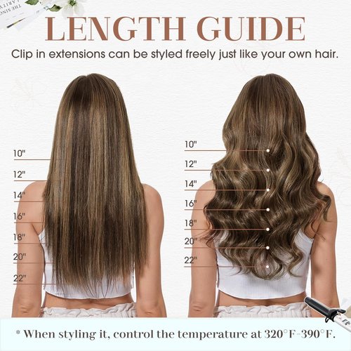 TESSHAIR Clip in Hair Extensions Real Human Hair 16 Inch Human Hair Clip in Extensions Medium Brown & Dark Blonde Hair Extensions Clip ins Double Weft 100% Real Human Hair Extensions 8 PCS 65g #4P27