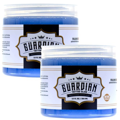 Element Tattoo Supply Tattoo Aftercare Glide – Unscented Moisturizer Color Enhancing Ointment, Smooth Skin Hydration and Tattooing Essentials for Artists – 13oz Jar (2-Pack)