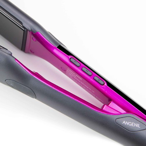 ANGENIL 2 in 1 Straightener and Curler, Ceramic Professional Flat Iron 1.75 Inch Wide, Anti-Scald Straightening Iron, Dual Voltage Hair Straightener for Women with Silicone Pad, LCD, 20S Fast Heating