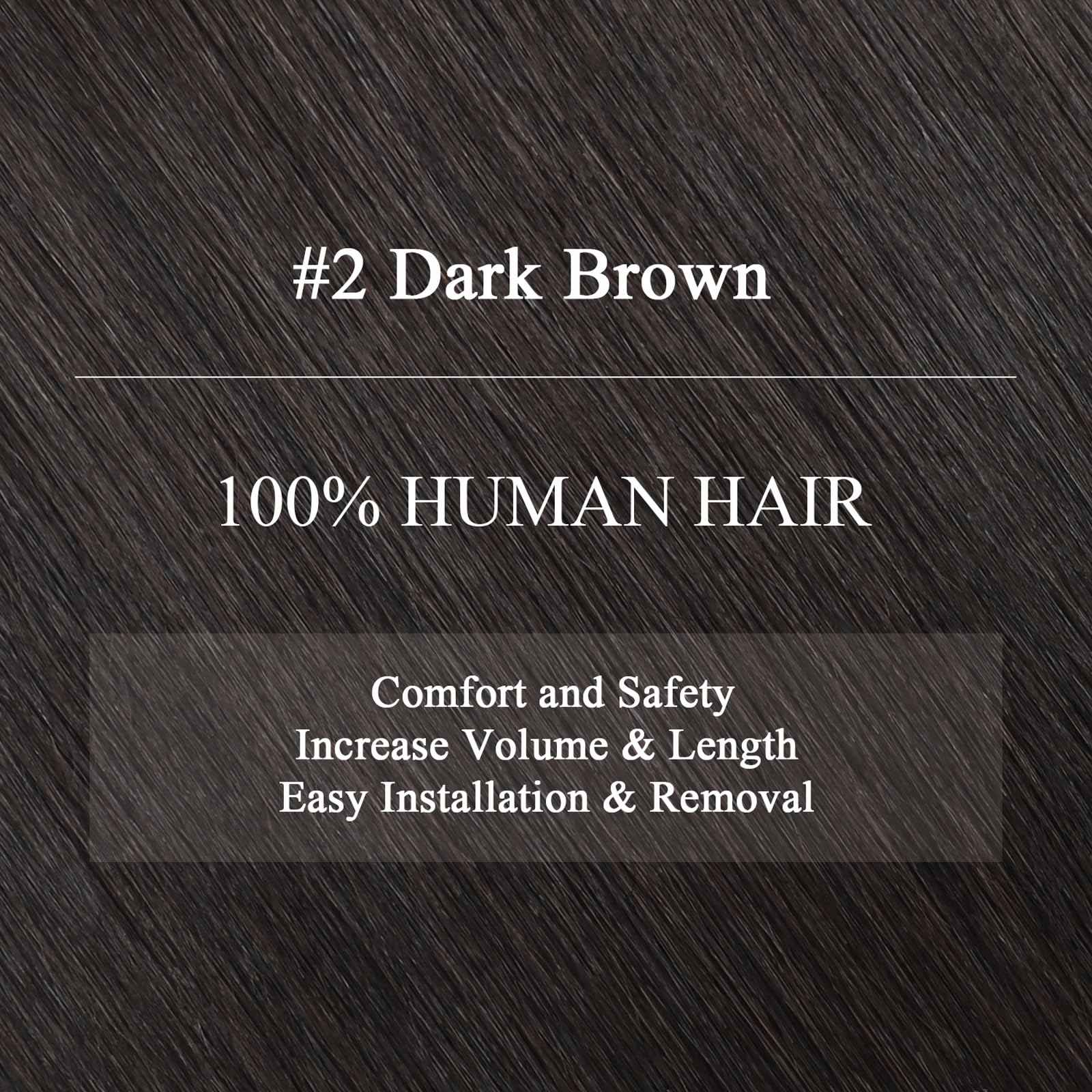 Human Hair Clip in Extensions #2 Dark Brown Clip in Hair Extensions Real Human Hair Straight Clip ins Extensions for Women 18 Inch 85g 7Pcs Easy to Styling