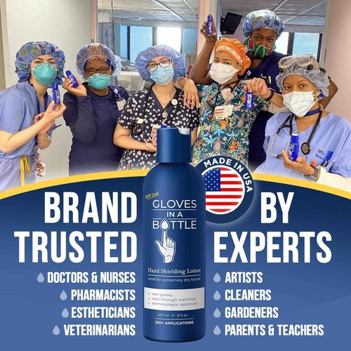 Gloves In A Bottle 4-Pack Shielding Lotion - Great for Dry Itchy Skin! Grease-less and Fragrance Free! (8oz-240ml)