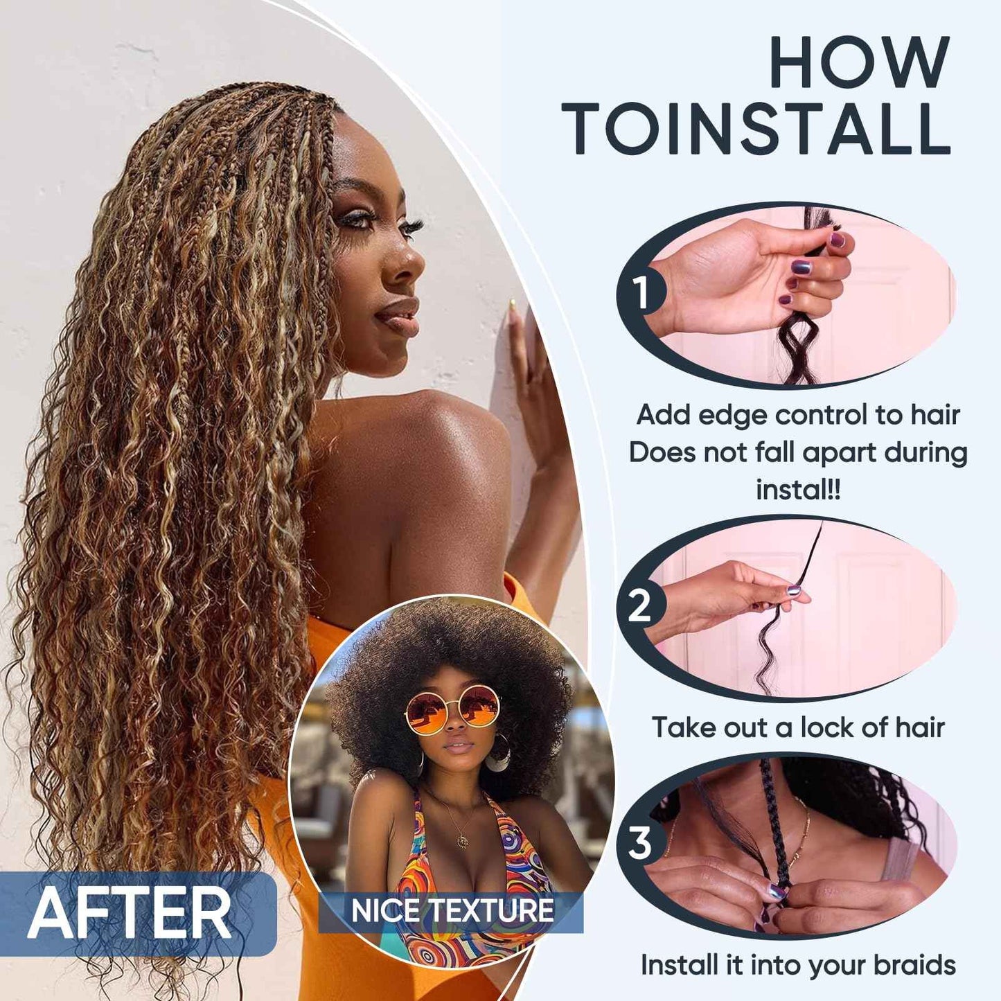 Human Braiding Hair for Boho Braids,150g 20 inch 3 Bundles Highlight Deep Water Wave Bulk Boho Curly Human Hair Bundle for Braiding,4/27 Honey Blonde No Weft Wet and Wavy braiding Hair Extensions