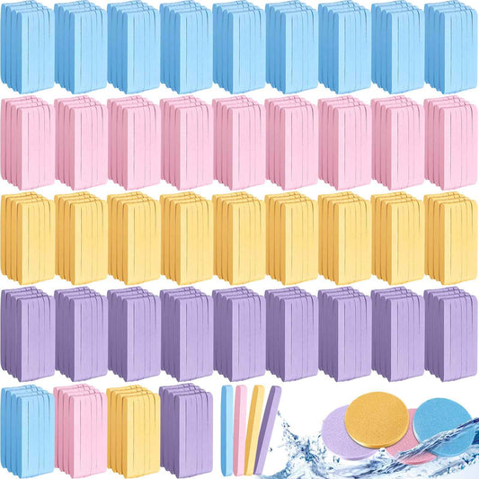 Gerrii 960 Pcs Compressed Facial Sponges Bulk, Round Face Cleansing Sponge, PVA Facial Exfoliating Pads for Estheticians Women Girls Makeup Removal, Washing Face, Beauty Mask Spa, 4 Colors