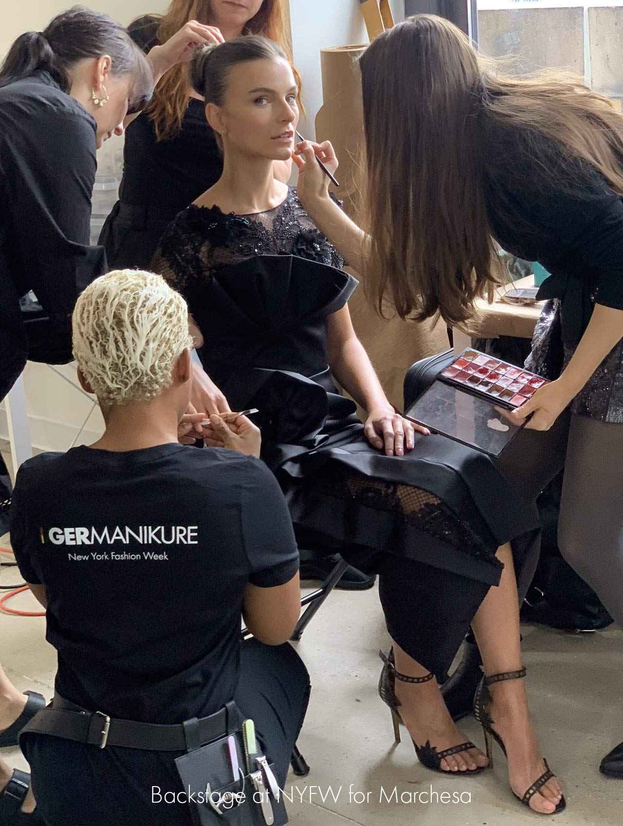 GERMANIKURE 4pc Mini Professional Manicure Set in Suede Case - FINOX Stainless Steel Tools Made in Solingen Germany, Glass Nail Care Supplies Made in Czech Republic