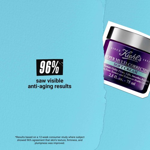 Kiehl's Super Multi-Corrective Soft Cream, Anti-aging Face Moisturizer for Oily/Combination & Sensitive Skin, Restores Firmness, Improves Elasticity, Reduces Fine Lines - 2.5 fl oz