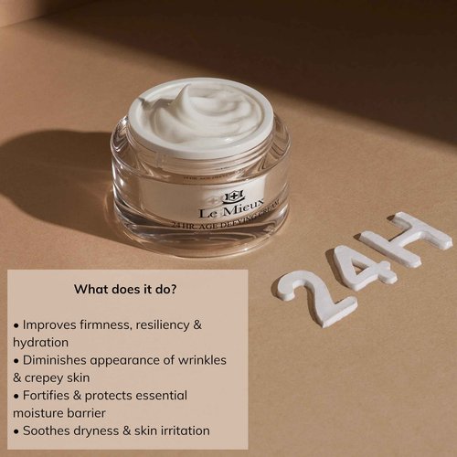 Le Mieux 24 Hr. Age Defying Cream - Hydrating Facial Moisturizer with Hyaluronic Acid & Peptides, Rich Anti-Aging Face Cream, No Parabens or Sulfates (1.75 oz / 52 ml)