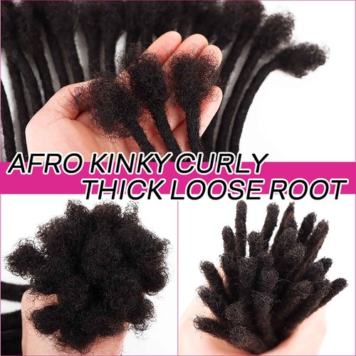 Orientdreads 100% Loc Extensions Human Hair, 8Inch 0.4cm 60 Strands Handmade Dreadlock Extensions for Men Women Kids (#Natural Black)