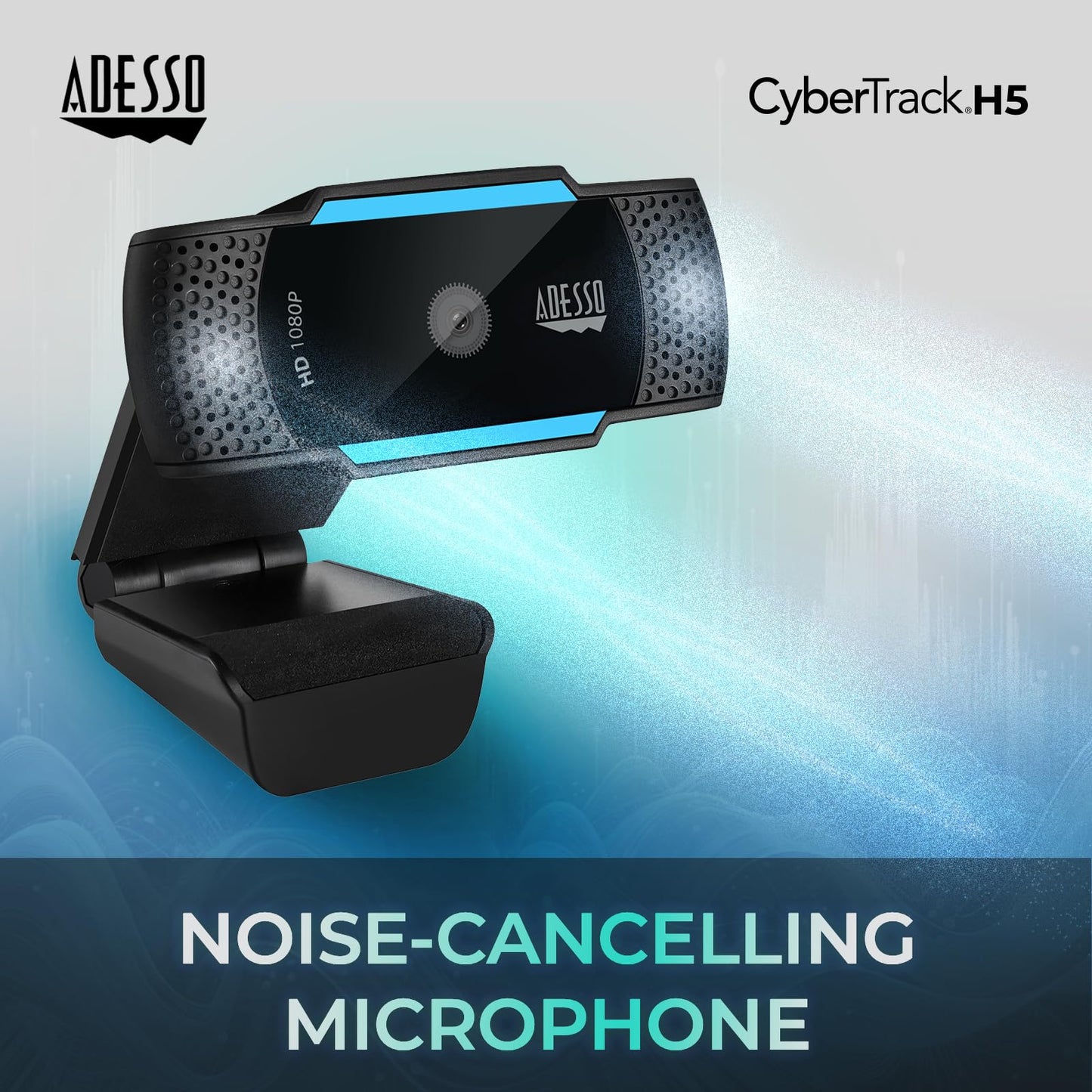 Adesso Cybertrack H5 1080p Hd USB Autofocus Webcam with Microphone, 1920 Pixels X 1080 Pixels, 2.1 Mpixels, Black