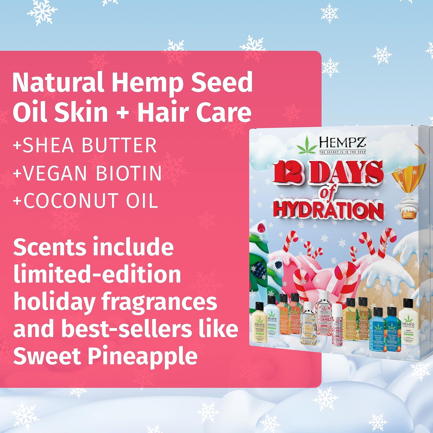 Hempz Twelve Days of Hydration Skin Care Gift Set (12-pack) - Holiday Limited Edition