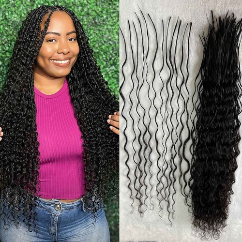 Bulk Pre Divided Human Hair for Crochet Boho Braids Extensions Curly Double Drawn Bulk Human Hair Bundles for Braiding Loose Deep Wave No Weft for Women 20inch 320 roots 100g
