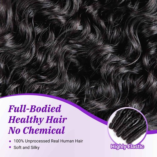 Bundles Human Hair 3C4A Spiral End Quick Burmese Curly Water Wave Bundles Human Hair Extensions14 16 18 inch 3Pcs for Women Natural Black