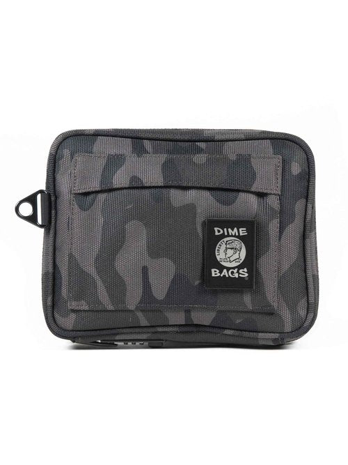 DIME BAGS Smell-proof Boss with Lock Padded Pouch with Activated Carbon Technology | 3-Digit Combo Lock | Low-Profile, Sleek Design (10 Inch, Camo)