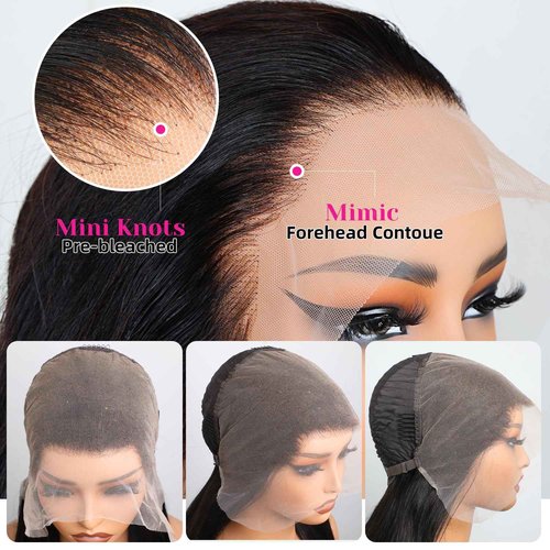 PERISMODA 12A 13x6 Full Lace Frontal Wig Straight Wave Virgin Human Hair Wigs Straight Wave 13x6 HD Lace Front Wigs For Women 180 Density 18 Inch Invisible Bleached Knots Wig