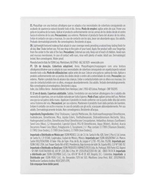 Isdinceutics Skin Drops Sand - Ultralight 12 Hour Foundation Drops in the Shade Sand, Full Coverage Liquid Makeup and Primer, 0.5 FL OZ