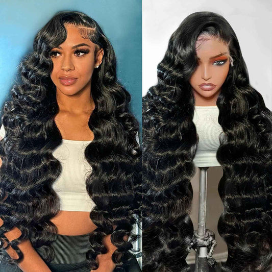12 Inch 13X6 Body Wave Lace Front Wigs Human Hair 12A 250% Density Lace Frontal Wigs Glueless Wigs HD Lace Front Wigs Plucked with Baby Hair Natural Color