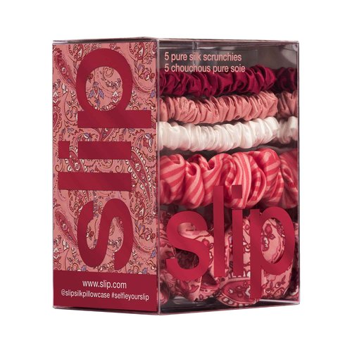 slip Assorted Scrunchie Set (Harriet) | Includes 3 Skinny, 1 Midi & 1 Large Pure Silk Scrunchies | 100% Mulberry Silk, Anti-Crease, Gentle on Hair, Reduces Breakage | Elegant & Durable