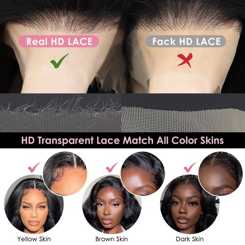 Beluck 14 lnch 13x6 Hd Full Lace Front Wigs Human Hair Pre Plucked Pre Cut, Body Wave Lace Frontal Wigs Human Hair, 15A 3D Dome Cap Ready To Wear Glueless Bleached Knots Lace Front Wig