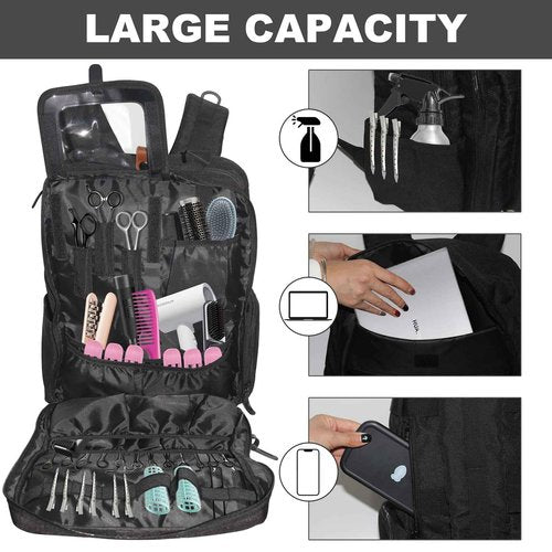 NADAENMF Barber Case Bags Backpack for Clippers and Supplies, Large Hairstylist Traveling Bag Hair Stylist Travel Bag Cosmetology Bag Cosmetic Tools Bags