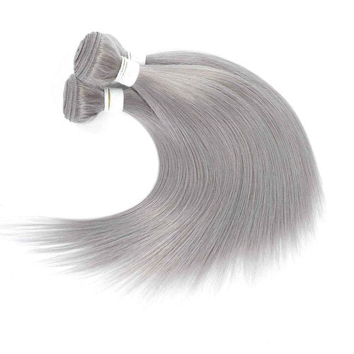 Condescension Brazilian Human Hair Bundles Sliver Grey 22 24 26 Inch Kinky Yaki Wave 3 Bundles Human Hair 100% Unprocessed Remy Brazilian Virgin Weave Hair Grey for Women