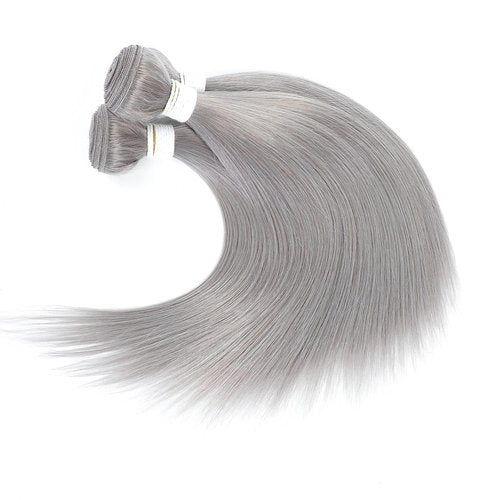 Condescension Brazilian Human Hair Bundles Sliver Grey 16 18 20 Inch Kinky Yaki Wave 3 Bundles Human Hair 100% Unprocessed Remy Brazilian Virgin Weave Hair Grey for Women
