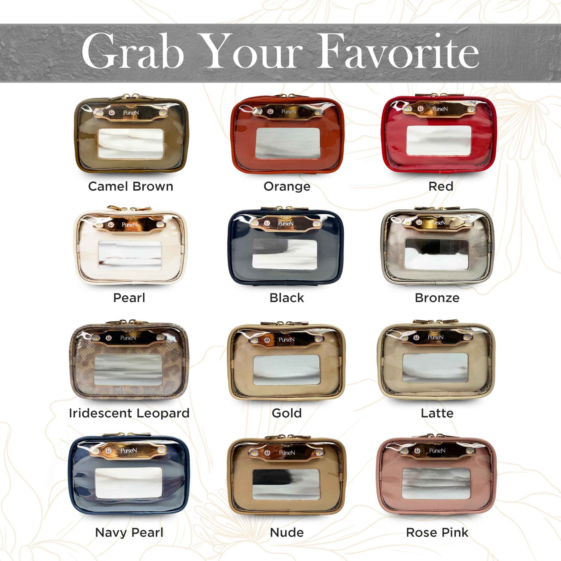 OFT 2024 LITTMINI Lighted Mirror Case - Small Makeup Bag with Detachable Mirror & Multiple Pouches for Organization - Vegan Leather, Mini Makeup Bag Ideal for Travel & Everyday Essentials (Latte)