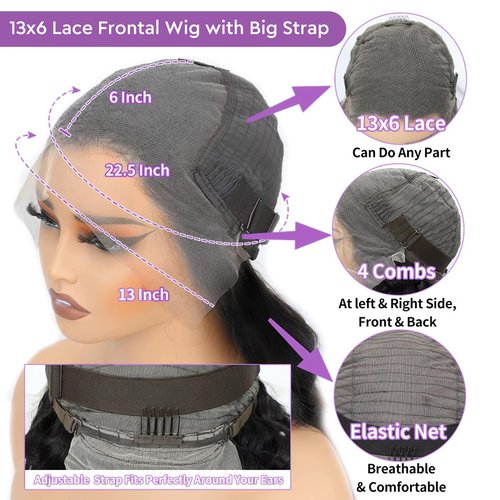 Minqisheng 18 Inch Straight Lace Front Wigs Human Hair 210% Density Frontal Wigs Human Hair Wigs for Women 13x6 HD Lace Front Wigs Human Hair Pre Plucked with Baby