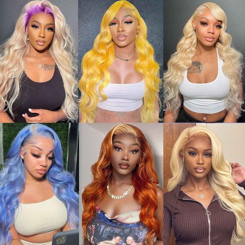 Xsilu 613 13x6 Lace Front Wig Human Hair Body Wave Blonde Wig Human Hair 613 HD Lace Frontal Wig Blonde Lace Front Wigs Human Hair 200% Density 26inch