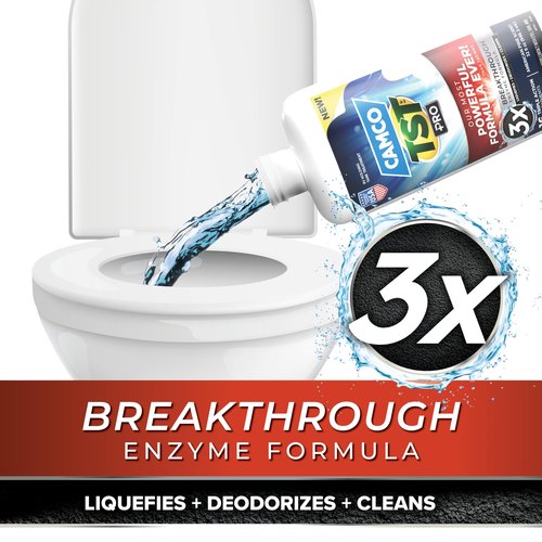 Camco TST PRO RV Toilet Treatment - New & Innovative Bio-Enzymatic Formula for Rapid RV Sewer Break Down - RV Black Tank Treatment - Fresh Pine Scent - Septic-Safe, 32-Oz (41771)