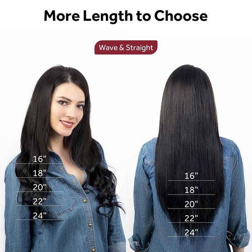 SoBeauty Clip in Hair Extensions Real Human Hair, Jet Black 100% Human Hair Extensions Clip in, Tangle-free Silky Straight Hair Extensions for Women, #1 16Inch 120G 7PCS