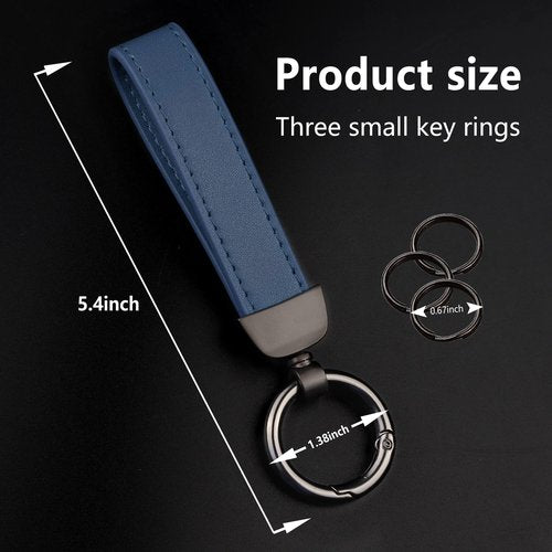 Turcee Leather Car Keychain, Creative Personality Key Fob, Accessories Universal Keychain for Men and Women (Blue)