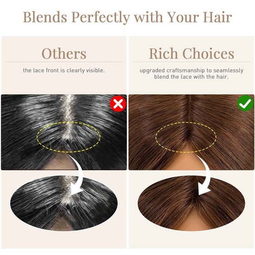 Rich Choices Hair Toppers for Women Real Human Hair 150% Density Clip in Silk Base No Bangs 100% Human Remy Toppper Realistic Scalp Pieces for Women with Thinning Crown 10 Inch #4 Medium Brown