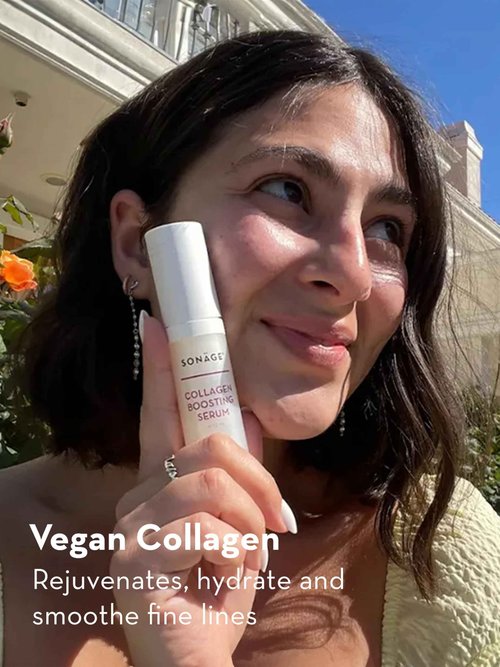 Sonage Collagen Boosting Serum: Vegan Anti-Aging Face Serum | Plumps, Smooths, Minimizes Pores, Wrinkles (30 ml)