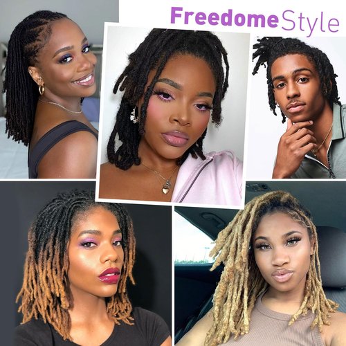 Beauday 8 inch 40 Stands Sisterlocks Loc Extensions Human Hair, 0.2cm Width 100% Human Hair Micro Dreadlock Extensions, Soft Human Hair Dreads Extensions, Natural Black (8 inch 40 Strands, 1B 0.2cm)