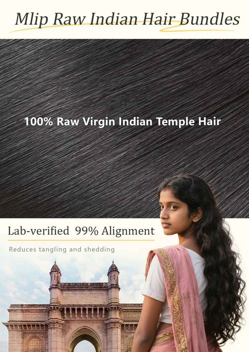 mlip Raw Indian Hair Bundle Straight, Enhanced Quality Bundle, 18A Virgin Hair 18 inches, No Tangle Shedding, Triple the Lifespan, Keep Texture Silky Soft After Multiple Washes, Natural Color