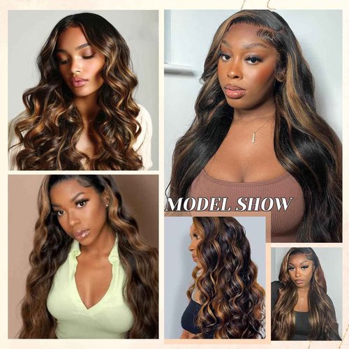 Ombre Human Hair Bundles P1/30 Body Wave Bundles Human Hair Highlight 3 Bundles 14 16 18 Inches 100% Unprocessed Brazilian Virgin Weave Human Hair Extensions