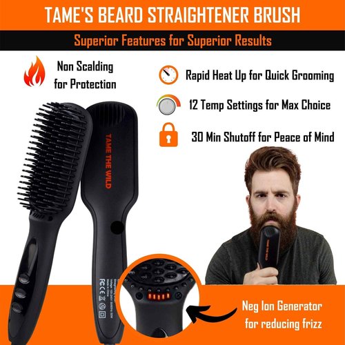 Tame's Beard Straightener for Men - Hair and Beard Armor - Orange Walnut Beard Soap - Bundle.