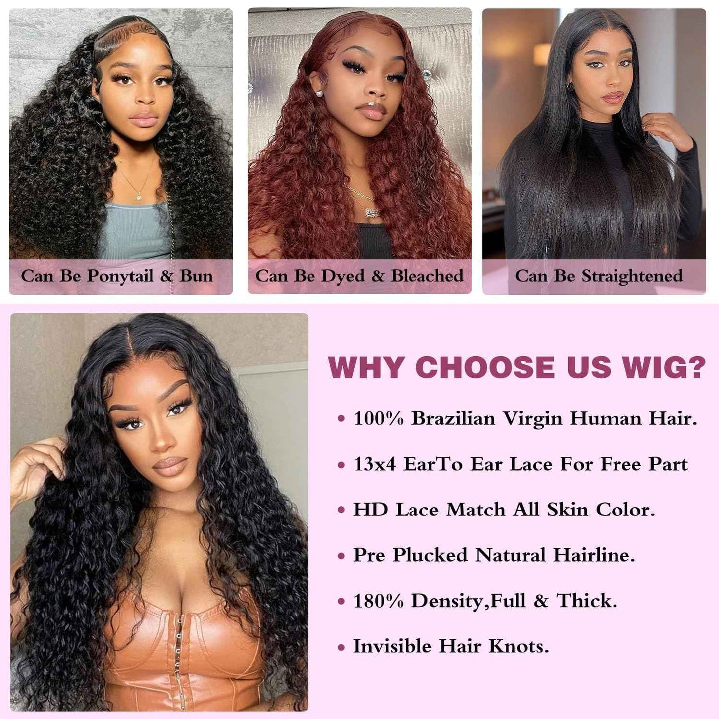 Giginger T Part Lace Frontal Closure Wig 26 Inch Deep Wave Wigs Human Hair 200% Density Real Full Large Lace Space 4X1 Natural Black Deep Wave Wigs Human Hair Pre Plucked For Black Women